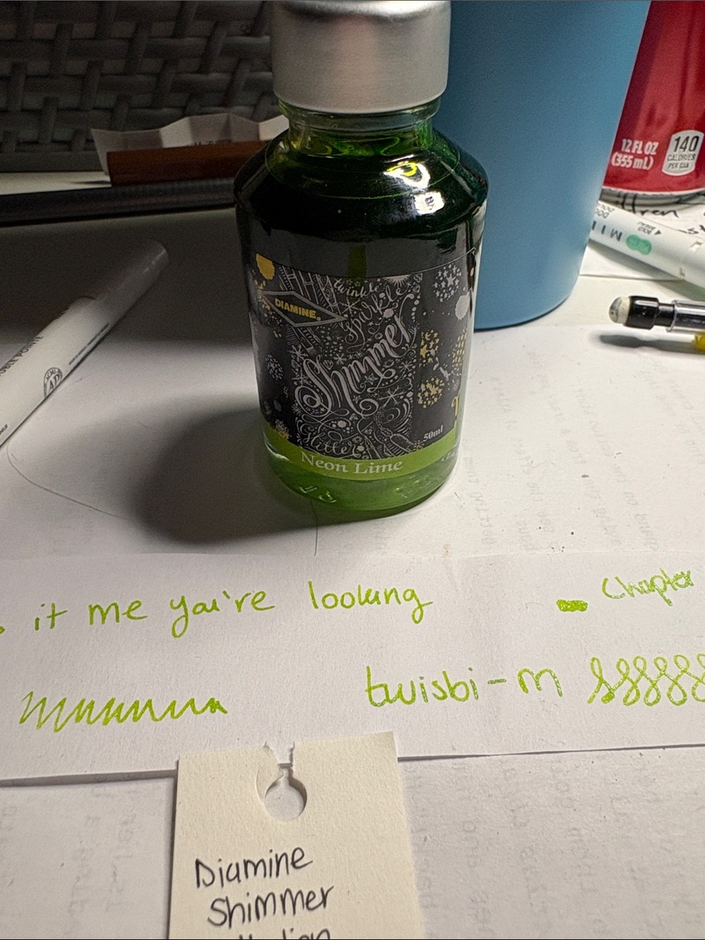 Diamine Neon Lime Shimmering Ink